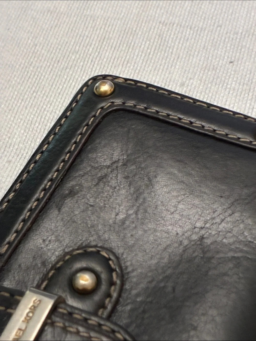 Michael Kors Black Leather Wallet with Gold Hardware